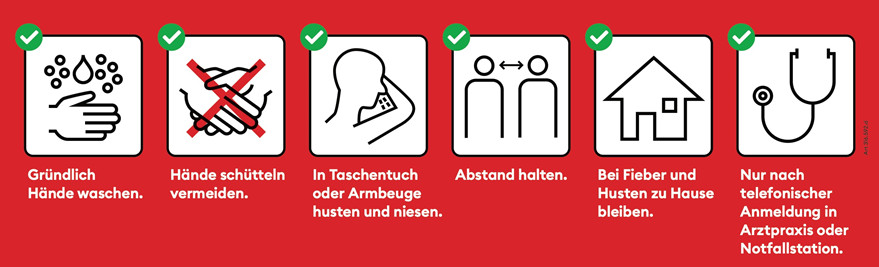 BAG Hinweis - So schützen wir uns. Coronavirus